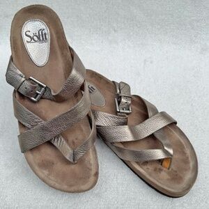 Sofft Slide Thong Sandals Pewter Women's 9.5M